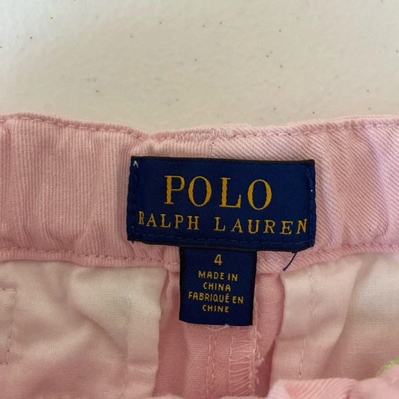 EUC | POLO Ralph Lauren girl’s classic chino pale pink turtle patterned shorts 4 - Picture 5 of 7